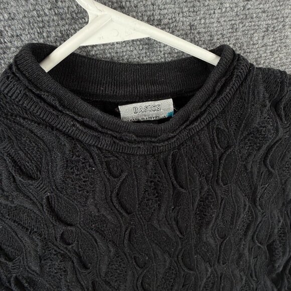 COOGI Australia Black 3D Textured Knit Sweater Pullover Cotton Small Ladies - Picture 7 of 16